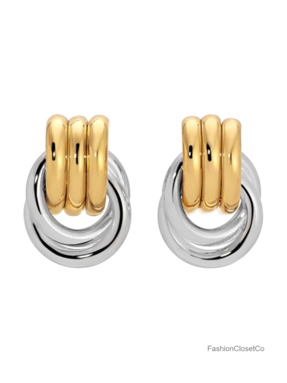 Knot Stud Earrings 18K Gold Plated Silver Plated Brass
